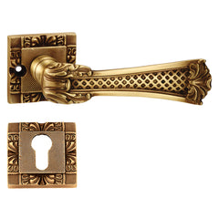 Baroque Mortise Door Handle On Plate For Homes