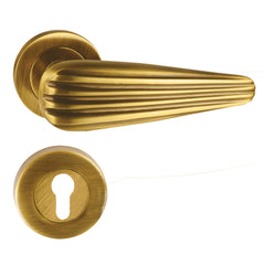 Stylish Mortise Door Handle & Lock On Rosette For Resorts