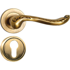 Beautiful Mortise Door Handle & Lock On Rosette For Villa
