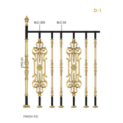 Customised Brass Staircase Railings, Baluster & Handrail in Chennai Kolkata Raipur Nashik