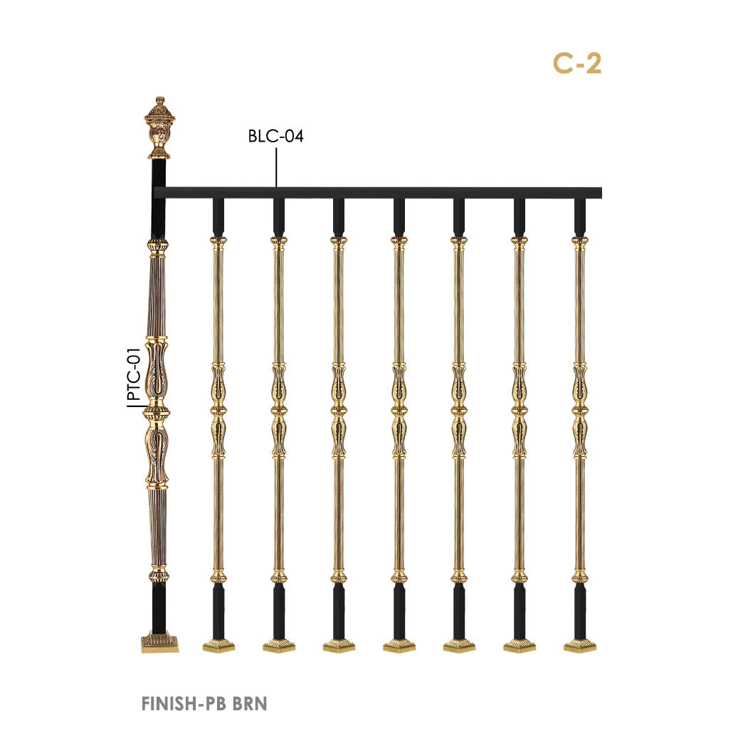Designer Brass Staircase Railings & Baluster Handrail in Cast Iron & Aluminium Secunderabad Jalandhar Bhutan