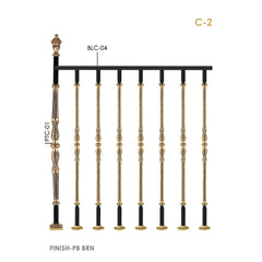 Designer Brass Staircase Railings & Baluster Handrail in Cast Iron & Aluminium Secunderabad Jalandhar Bhutan