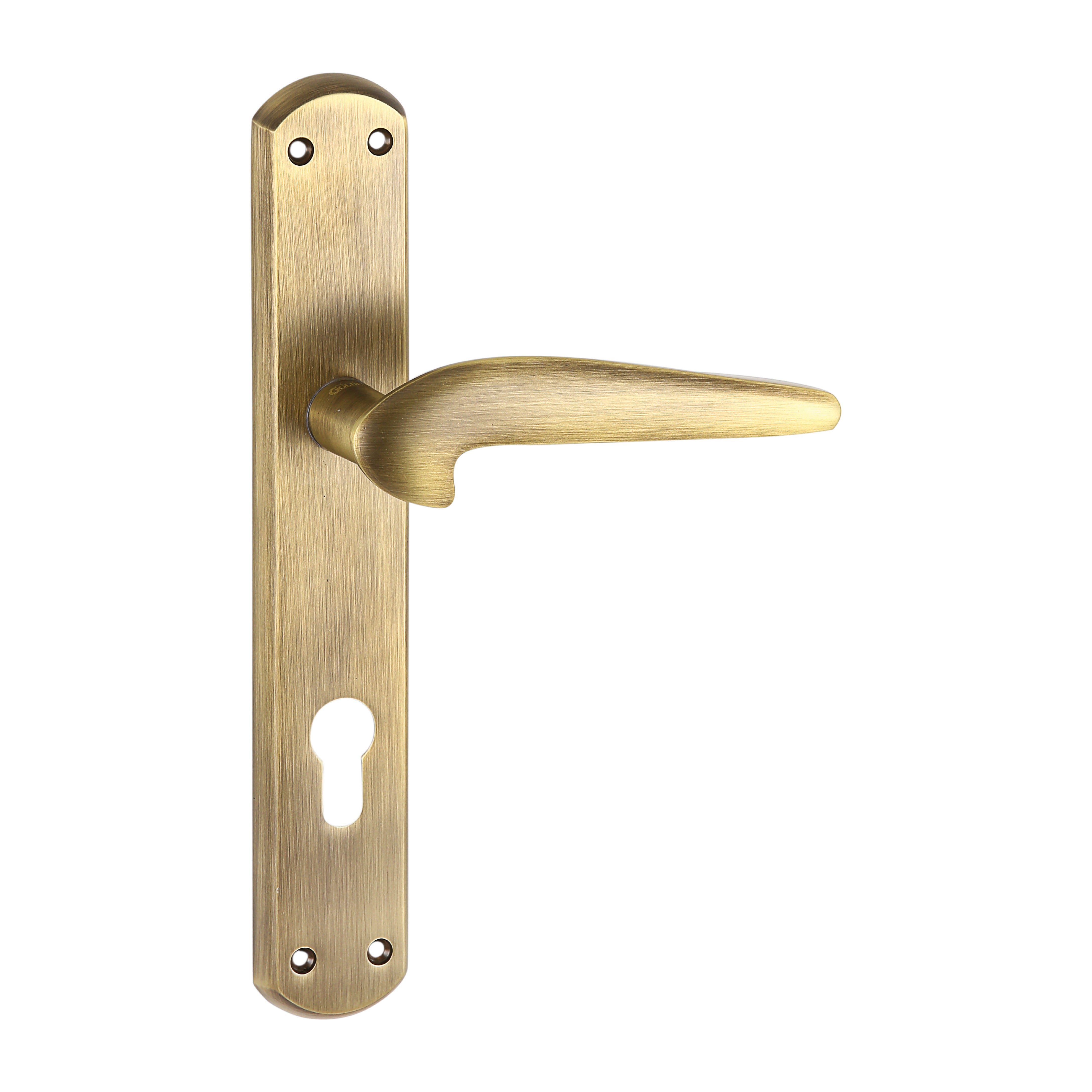 Brass Mortise Door Handle & Lock On Plate For Villa